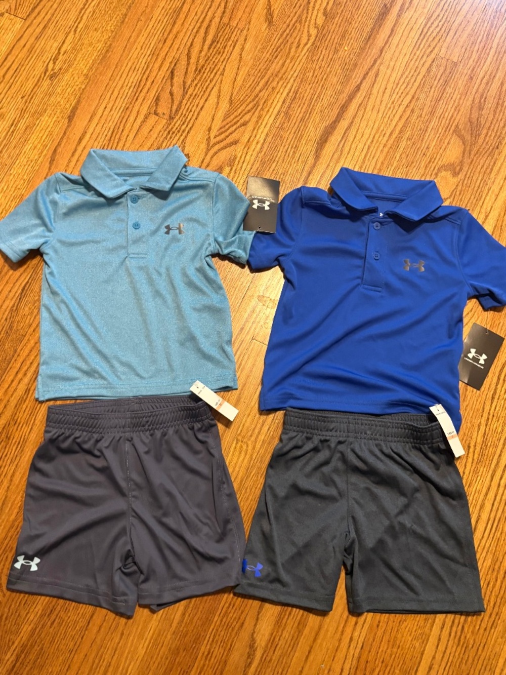 NWT Under Armour Toddler Boy Outfit Bundle 2T Polo Shirts and Athletic Shorts